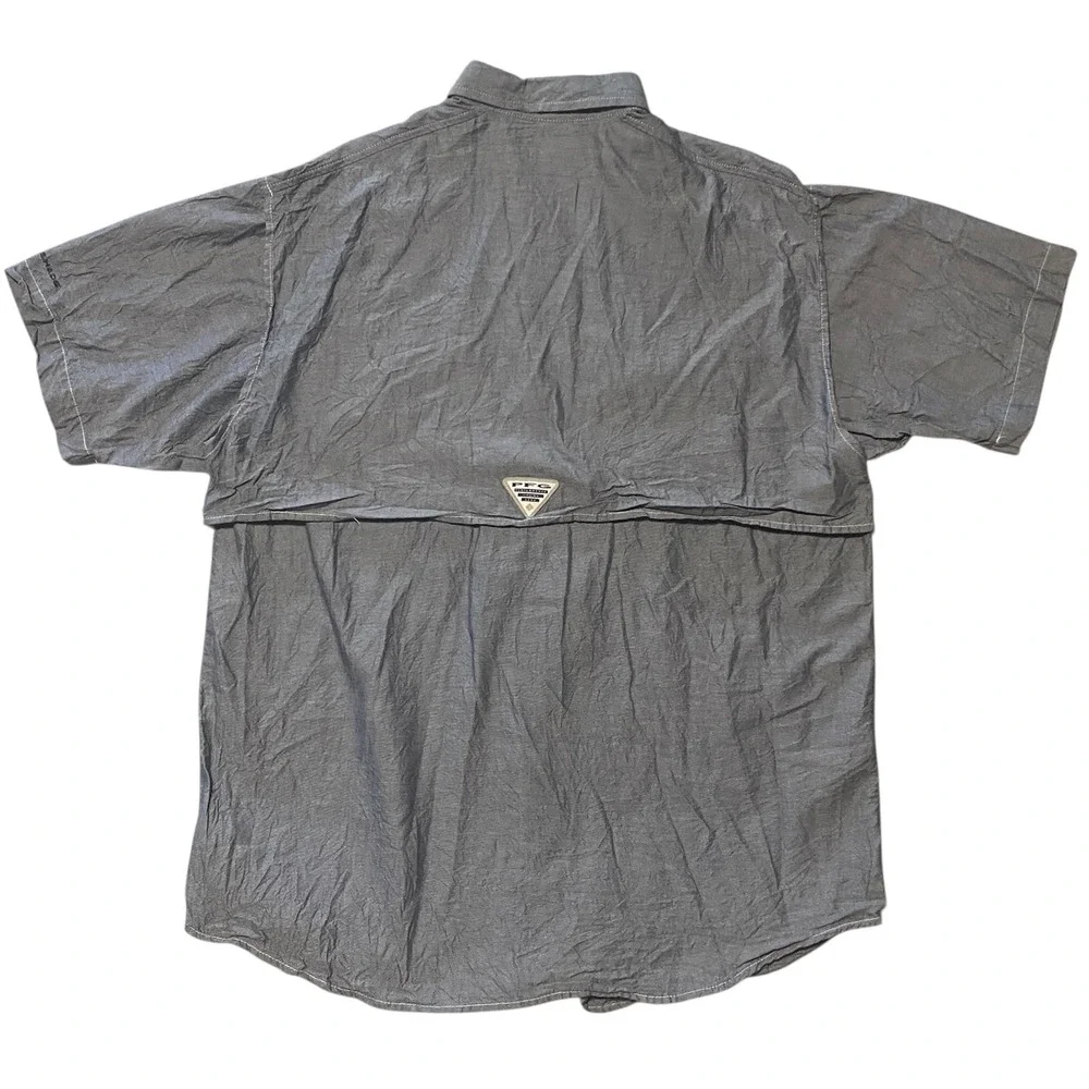 Columbia PFG Super Bonehead Mens Gray Short Sleeve Fishing Shirt Medium FM7030 - Picture 7 of 7